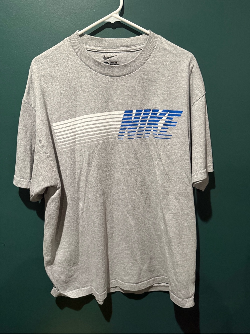 Nike Grey Tee with Blue Gradient Logo